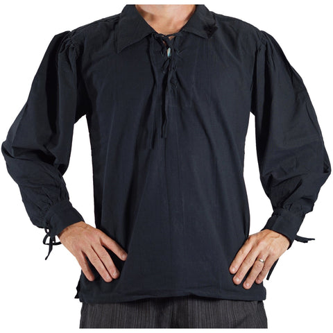'Merchant' Renaissance Shirt - Black