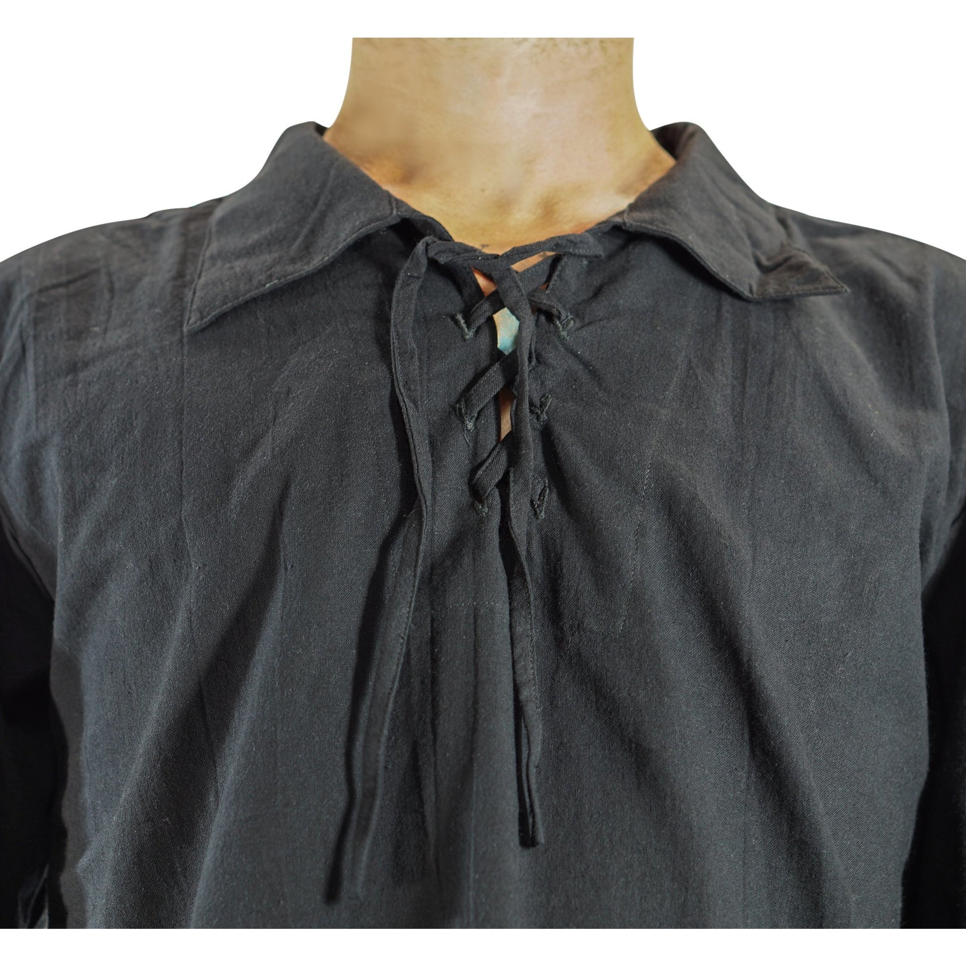 'Merchant' Renaissance Shirt - Black - zootzu