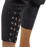 Ankle Cuff Medieval Pants - Striped Black - zootzu