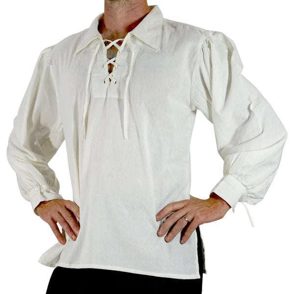 'Merchant' Renaissance Shirt - Cream/Off White - zootzu