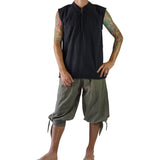 'Rogue' Medieval Sleeveless Shirt - Black - zootzu