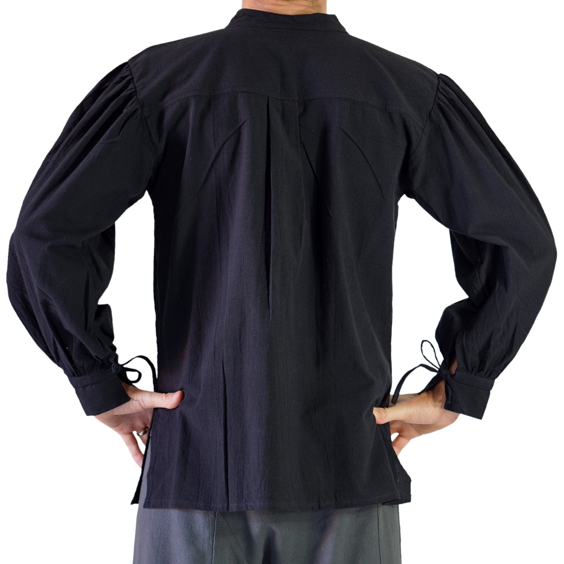 Merchant Shirt High Collar - Black – Zootzu Garb