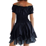 'Willow' Renaissance Gypsy Dress - Black/Gray - zootzu