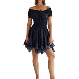 'Willow' Renaissance Gypsy Dress - Black/Gray - zootzu