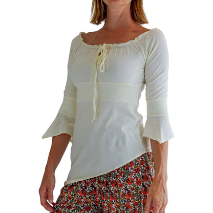 'Spirit' Womens Pirate Gypsy Shirt - Cream - zootzu