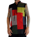 'Rogue' Medieval Sleeveless Shirt - Patchwork - zootzu