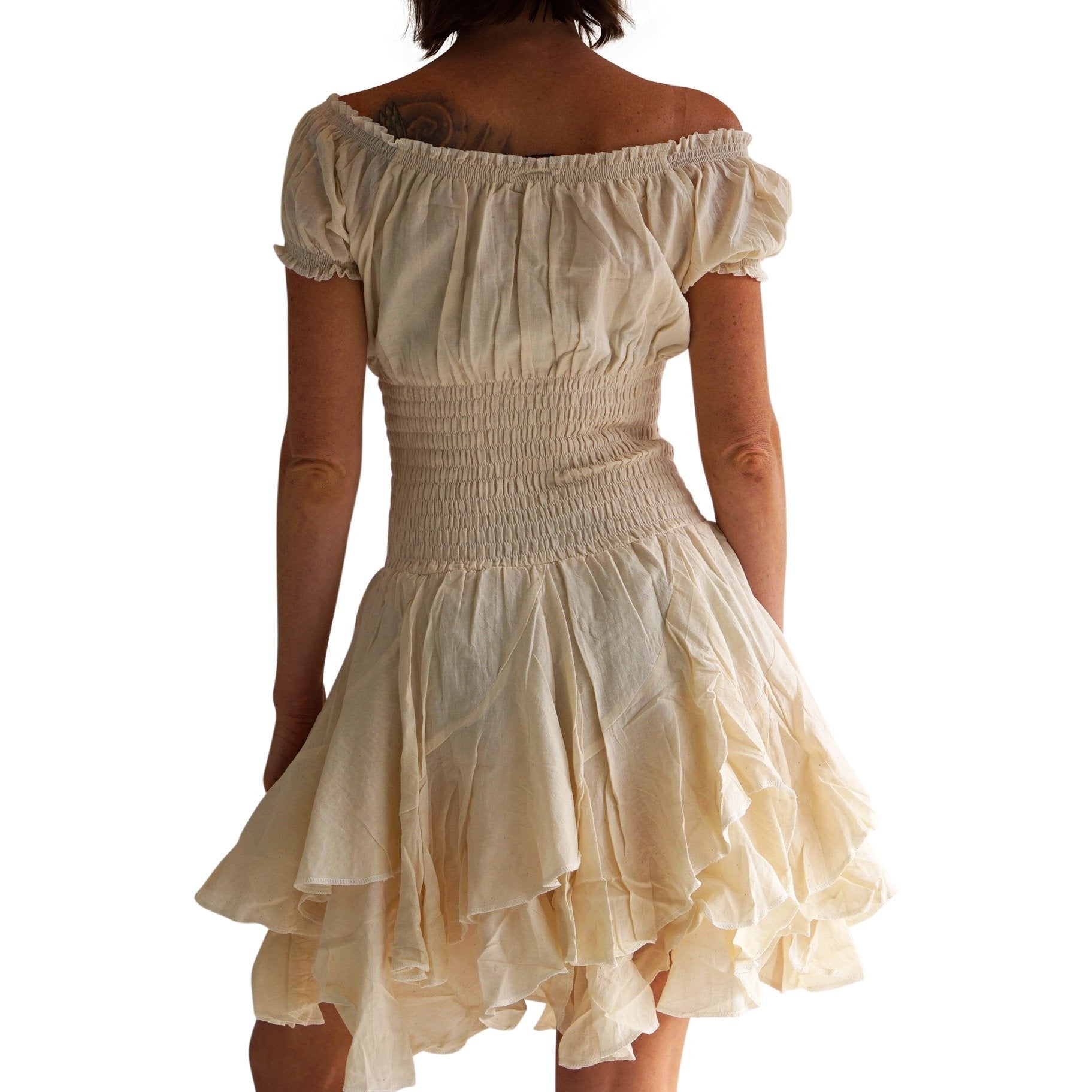 'Willow' Renaissance Gypsy Dress - Cream - zootzu