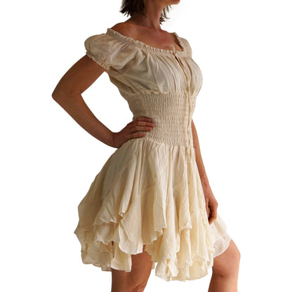 'Willow' Renaissance Gypsy Dress - Cream - zootzu