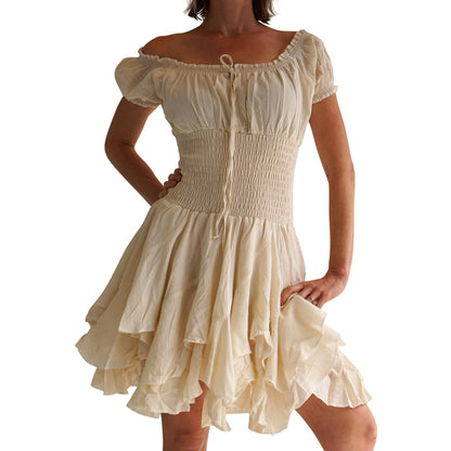 'Willow' Renaissance Gypsy Dress - Cream - zootzu