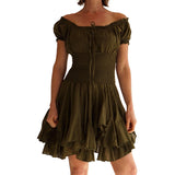 'Willow' Renaissance Gypsy Dress - Fern Green - zootzu