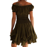 'Willow' Renaissance Gypsy Dress - Fern Green - zootzu