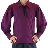 'Merchant' Renaissance Shirt - Wine Purple - zootzu