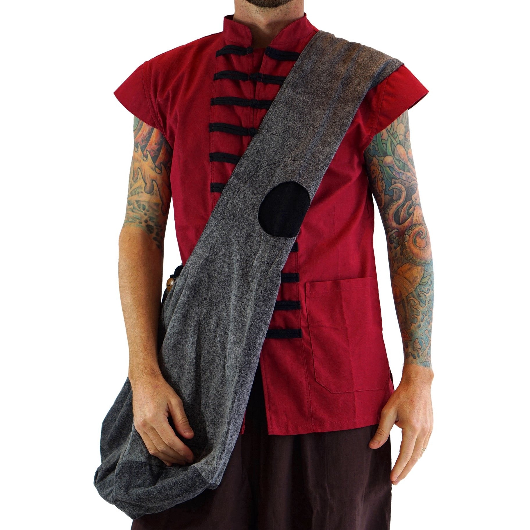 'MONK BAG' Messenger - GRAY/BLACK - zootzu