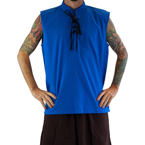 'Rogue' Medieval Sleeveless Shirt - Blue