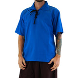 'Merchant' Renaissance Shirt, Short Sleeves - Royal Blue - zootzu