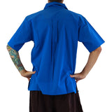 'Merchant' Renaissance Shirt, Short Sleeves - Royal Blue - zootzu