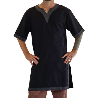 'Viking Shirt Short Sleeves' Tunic - Black - zootzu