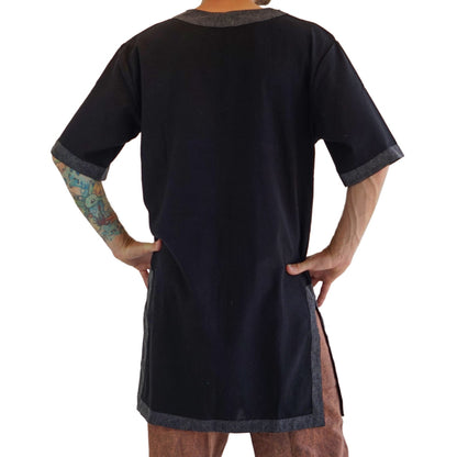 'Viking Shirt Short Sleeves' Tunic - Black - zootzu