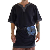 'Viking Shirt Short Sleeves' Tunic - Black - zootzu