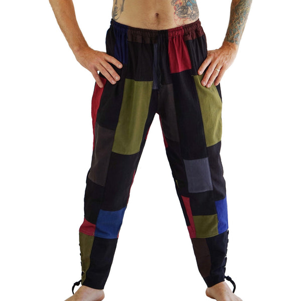 Ankle Cuff Medieval Pants - Patchwork - zootzu