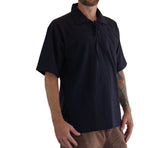 'Merchant' Renaissance Shirt, Short Sleeves - Black - zootzu
