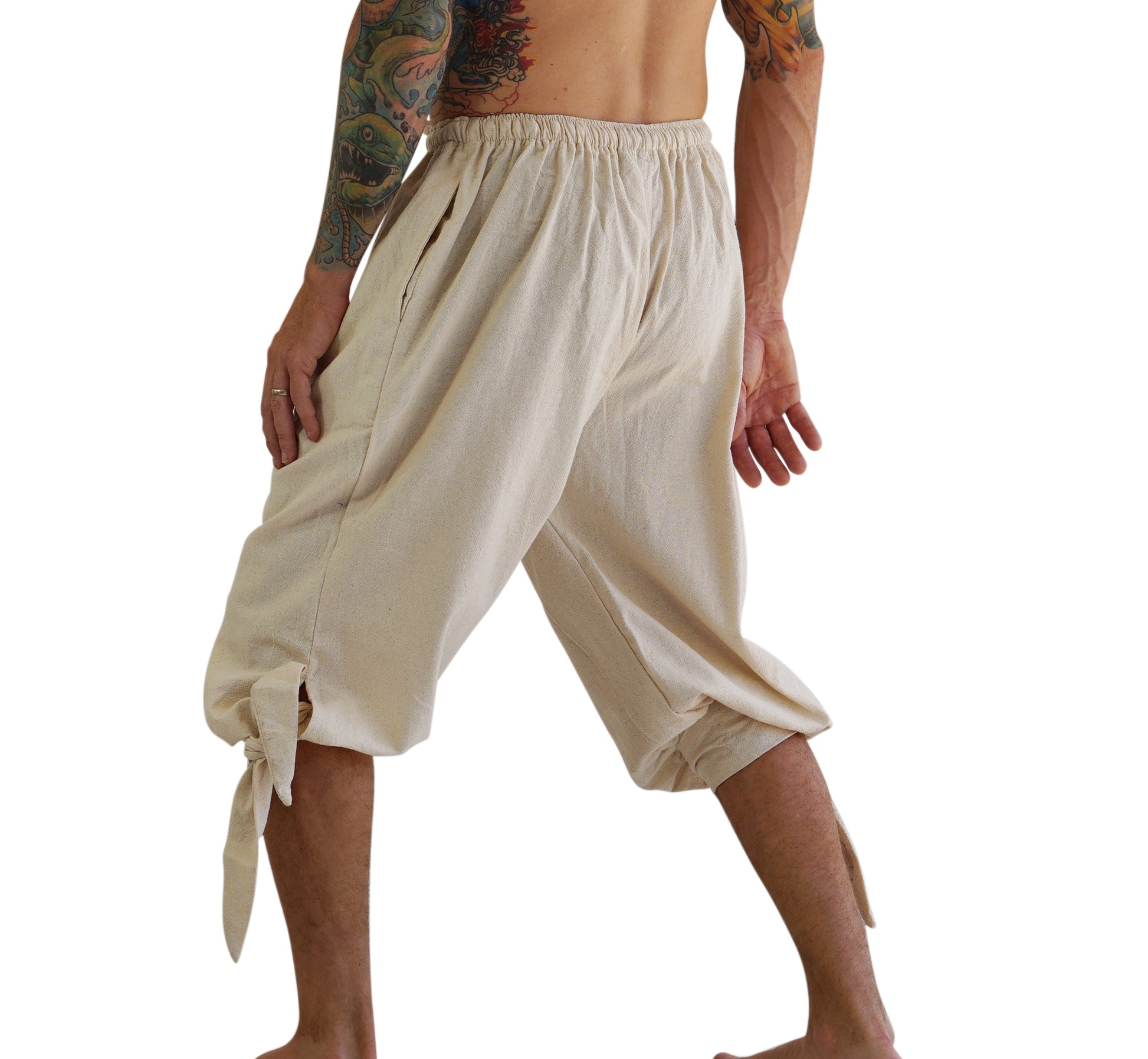 'Buccaneer' Pirate Pants - Natural/Off White - zootzu