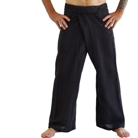 'Thai Fisherman Pants' - Striped Black