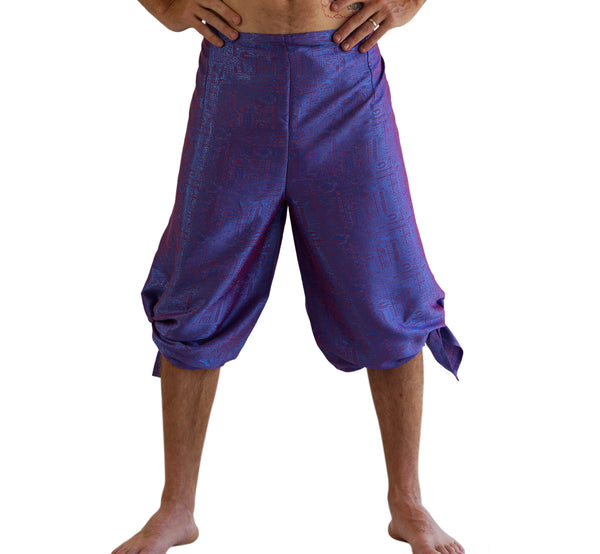'Wrap Pants' Silk - Purple Sheen - zootzu