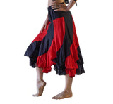 'Two Layer' Alternating Panel Skirt - Black/Red - zootzu