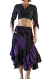 'Two Layer' Alternating Panel Skirt - Black / Purple - zootzu