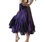 'Two Layer' Alternating Panel Skirt - Black / Purple - zootzu