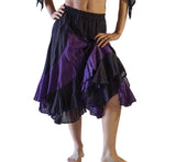 'Two Layer' Alternating Panel Skirt - Black / Purple - zootzu