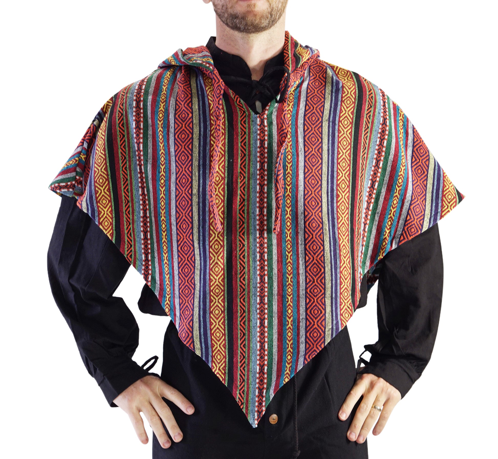 'Hooded Cowl' , Medieval Half Cloak  - Artistic Pattern - zootzu