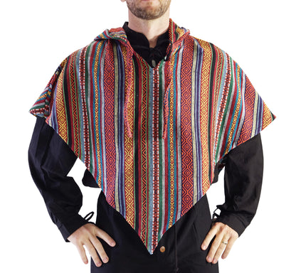 'Hooded Cowl' , Medieval Half Cloak  - Artistic Pattern - zootzu