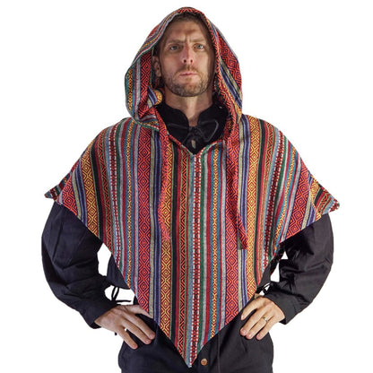 'Hooded Cowl' , Medieval Half Cloak  - Artistic Pattern - zootzu