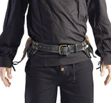 Mirkwood' Boho  Leather Utility Belt - Black/Brown - zootzu
