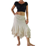 'Two Layer' Gypsy Renaissance Skirt - Cream - zootzu