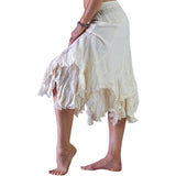 'Two Layer' Gypsy Renaissance Skirt - Cream - zootzu