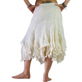 'Two Layer' Gypsy Renaissance Skirt - Cream - zootzu