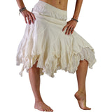 'Two Layer' Gypsy Renaissance Skirt - Cream - zootzu