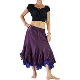 'Two Layer' Gypsy Renaissance Skirt - Dark Purples - zootzu
