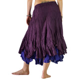 'Two Layer' Gypsy Renaissance Skirt - Dark Purples - zootzu