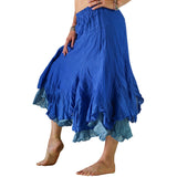 'Two Layer' Gypsy Renaissance Skirt - Blue - zootzu