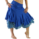 'Two Layer' Gypsy Renaissance Skirt - Blue - zootzu