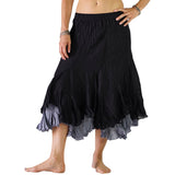 'Two Layer' Gypsy Renaissance Skirt - Black/Gray - zootzu