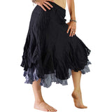 'Two Layer' Gypsy Renaissance Skirt - Black/Gray - zootzu