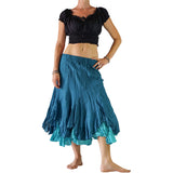 'Two Layer' Gypsy Renaissance Skirt - Teal - zootzu