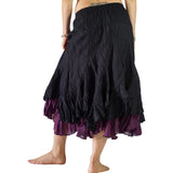 'Two Layer' Gypsy Renaissance Skirt - Black/Purple - zootzu