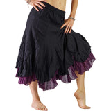 'Two Layer' Gypsy Renaissance Skirt - Black/Purple - zootzu