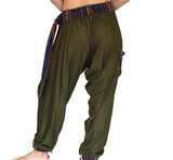 'Harem Pants' Rayon Gyspy Pants with belt - Green - zootzu